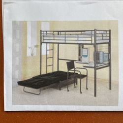 Loft Bed/  Desk With Footon
