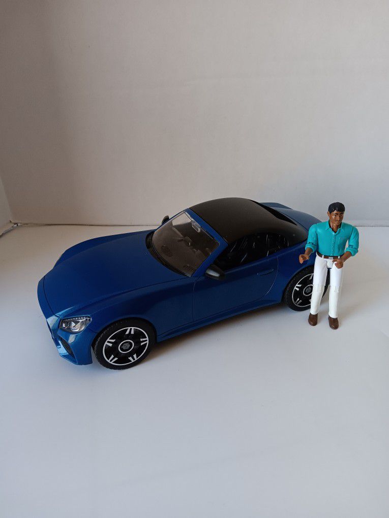Blue Bruder 03481 Roadster Vehicle Toy Car w/ Driver Figurine. Made in Germany. 