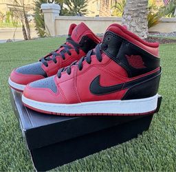 Nike Air Jordan 1 Mid Red Black Sneakers