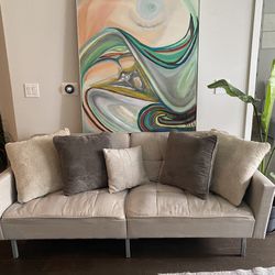 Sofa Bed & Lounge Chair ( Light Gray)