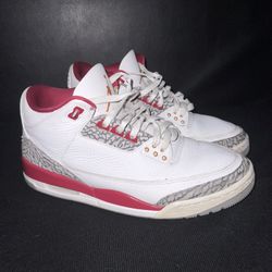 Cardinal Red Jordan 3’s Size 12