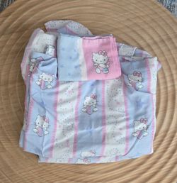 Sanrio Hello Kitty Twin Bed Set - flat sheet, fitted sheet, and pillow case