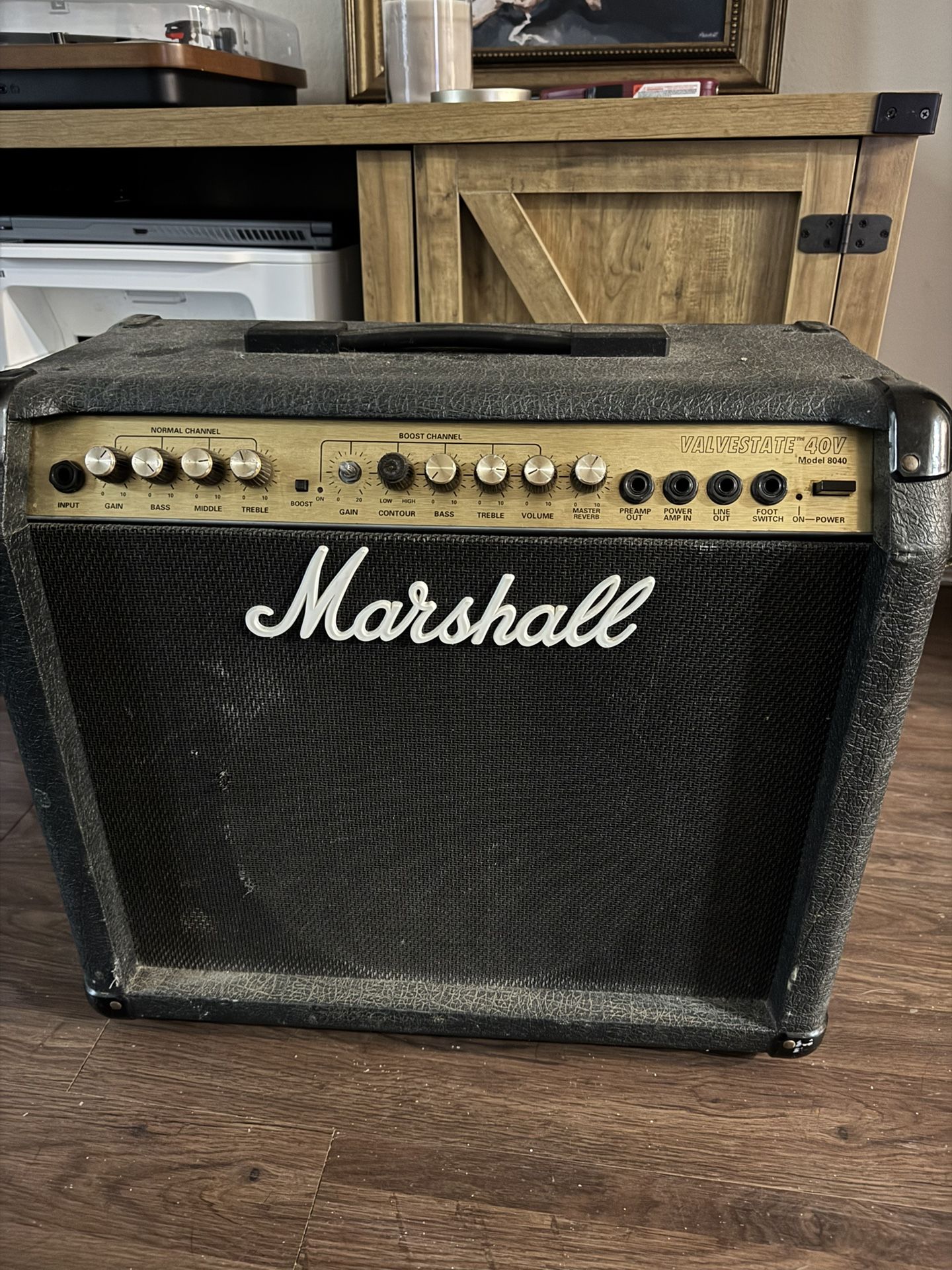 Marshall Guitar Amp 2 Pedals And A Pedal Power Tree