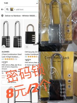 DEREAL 2 Pack Combination Steel Lock-4 Digit Outdoor Waterproof Locker Lock for Gym Locker, School Gym Locker, Sports Locker, Fence, Luggage, Toolbox