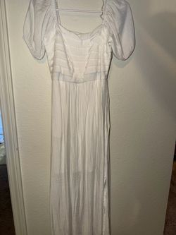 White Maxi Dress with Puff Sleeves