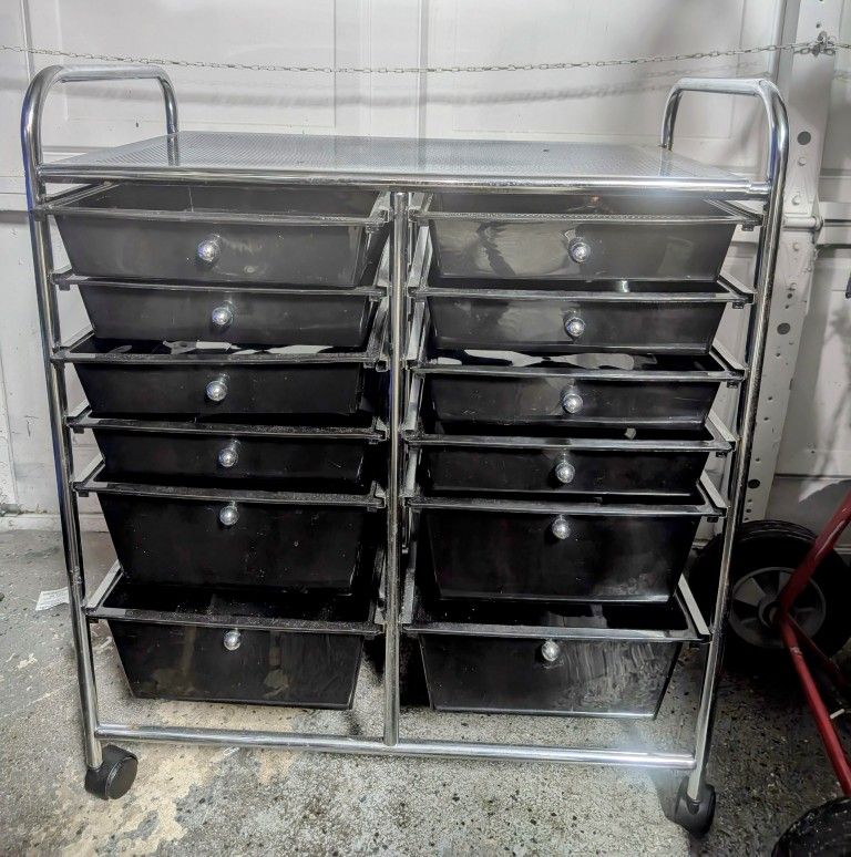 Storage Stand With Draws And Wheels