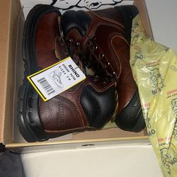 BNIB Rhino PREMIUM Heavy Duty Steel Toe for Safety ((Work Boots)) - Genuine Leather-