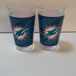Miami Dolphins Hard Plastic Drinking Glasses