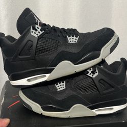 Jordan 4 Black Canvas Retro Size 12 Men’s Shoe Sneaker Nike Air 