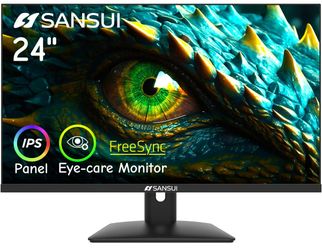 SANSUI Computer Monitor 24 inch Eye Care 1080P Display HDMI,VGA Ports with 178° Viewing Angle/Frame-Less/Tilt/VESA #3294TUP1