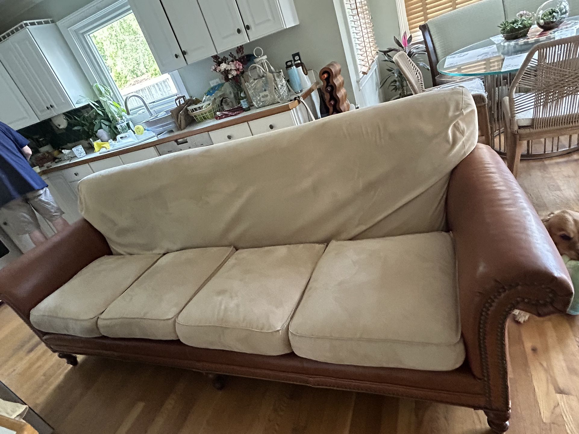 Leather & Fabric Sofa