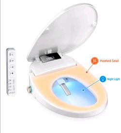 ELONGATED Smart Seat, Electric Bidet w/ Air Dryer, Night Light & Remote Control