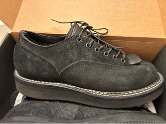 WHITES BOOTS 9.5D  BLACK ROUGH OUT