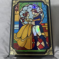 Disney Parks Beauty and the Beast Stain Glass Window Notebook Journal NEW