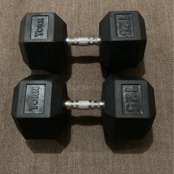 York 125 lb Dumbbells 