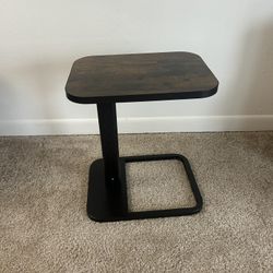 C Shaped Tray End Side Table Adjustable Height