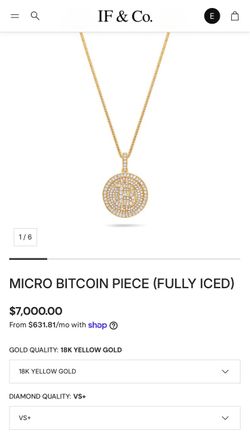 IF & Co. Micro Bitcoin Diamond Pendant Necklace