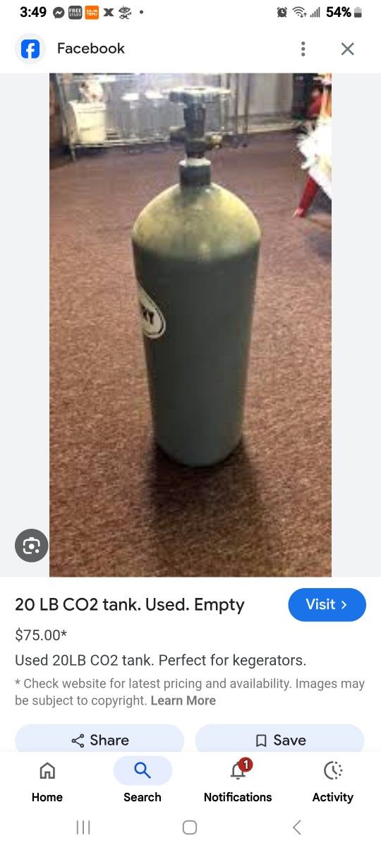 Used Empty C02 Tank