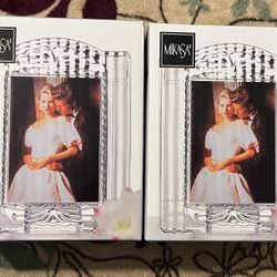 Set Of 2 Mikasa Cotillion Frost Crystal Picture Frame