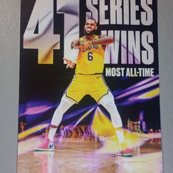 LEBRON JAMES LAKERS 41 Series Wins Most All Time👑 Hd Canvas Poster Nba Record 