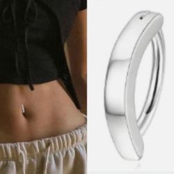 New Hypoallergenic Silver Surgical Steel 14G Clicker Belly Button Navel Ring