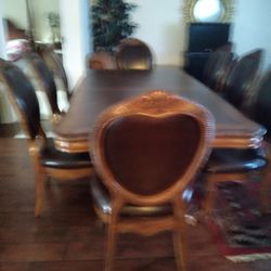 Luxury Dining Set Large Table with  8 Chairs