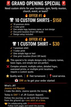Custom t shirt special