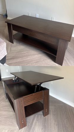 Lift-Top Coffee Table w/ Hidden Storage – Great for Dining on the Couch!