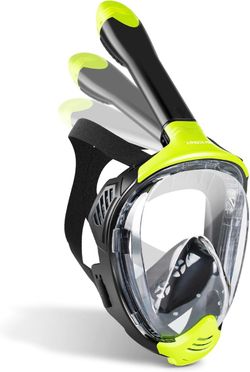Snorkel Mask, ZIPOUTE PRO Full Face Snorkel Mask Adults , Foldable Dry Top Snorkel, Panoramic View