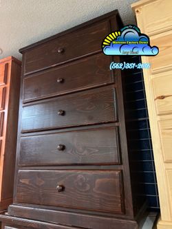 Brown five drawer dresser new chest cajonera Comoda de Pino