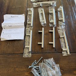 5” cabinet poles, brushed, nickel, stainless steel, New, Qty 10