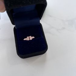 T Wire Ring 18k Rose Gold Diamond 