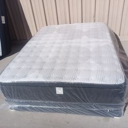 New Queen Pillowtop Mattress And Box Spring 
