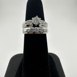 Round Brilliant Natural Diamond Ring 14k White Gold 