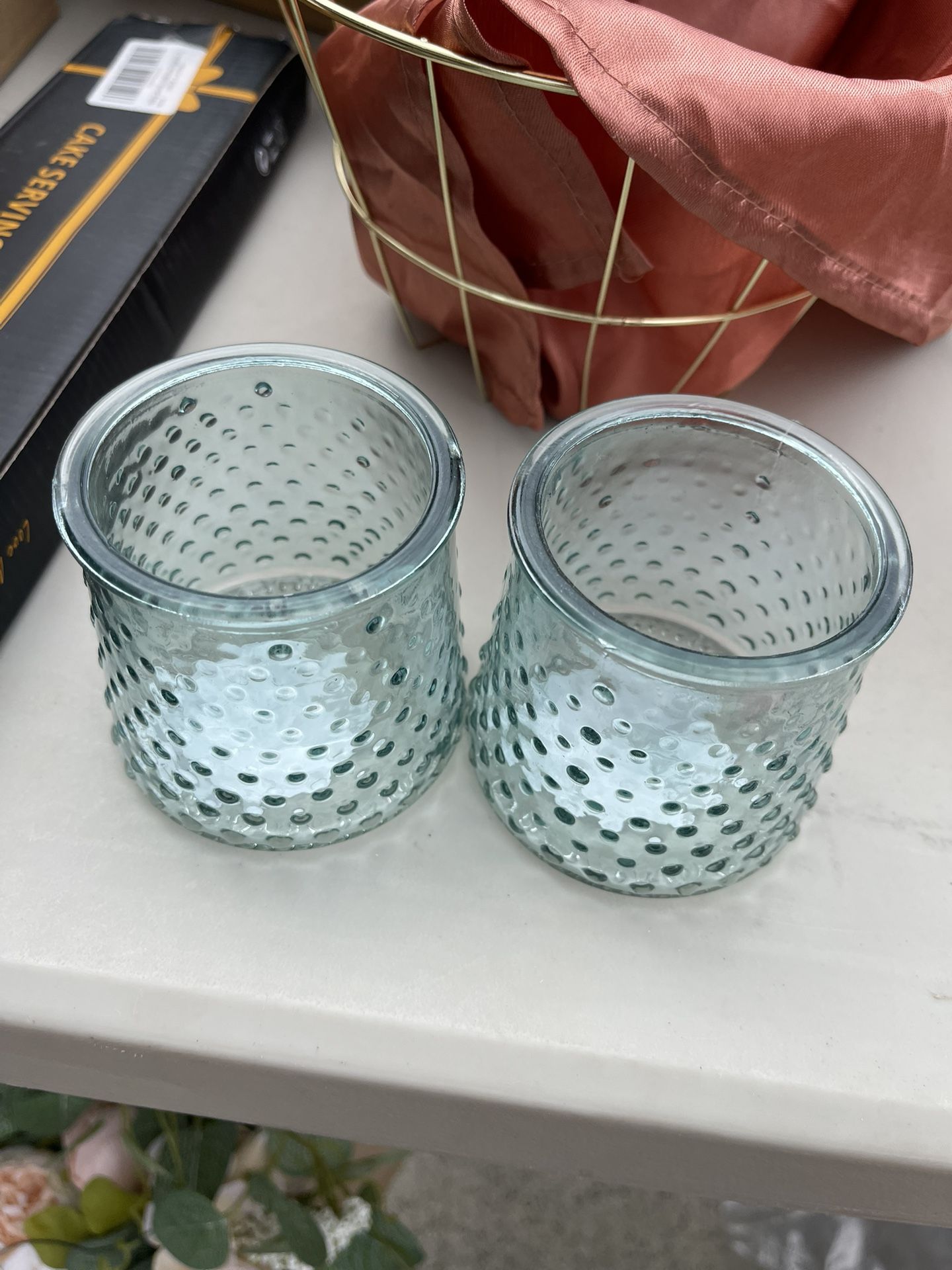 10 Teal Glass Candle Holder Wedding