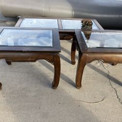 Wooden Glass Coffee End Tables 