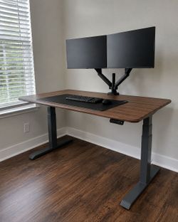 $850 -> $379 VARI Electric Standing desk 60"x30" With Dual Monitor Arm