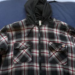 Dickies Men's Flannel Hooded Shirt Jacket (2XL)