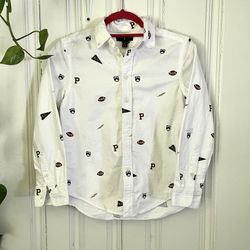 Polo Ralph Lauren Boy’s White Printed Button Down Shirt Size M (10-12)