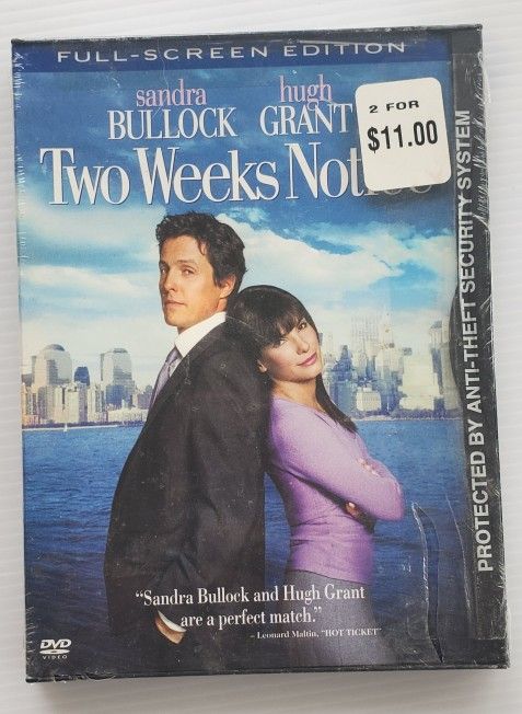 Two Week Notice DVD Sandra Bullock NEW Factory SEALED 2002 Full Screen Snapcase