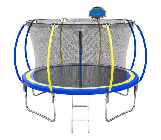 10 Foot Trampoline With Basketball Hoop