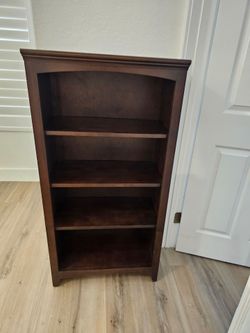 Whittier Wood 48" Espresso Bookcase Bookshelf Cabinet Display Shelf