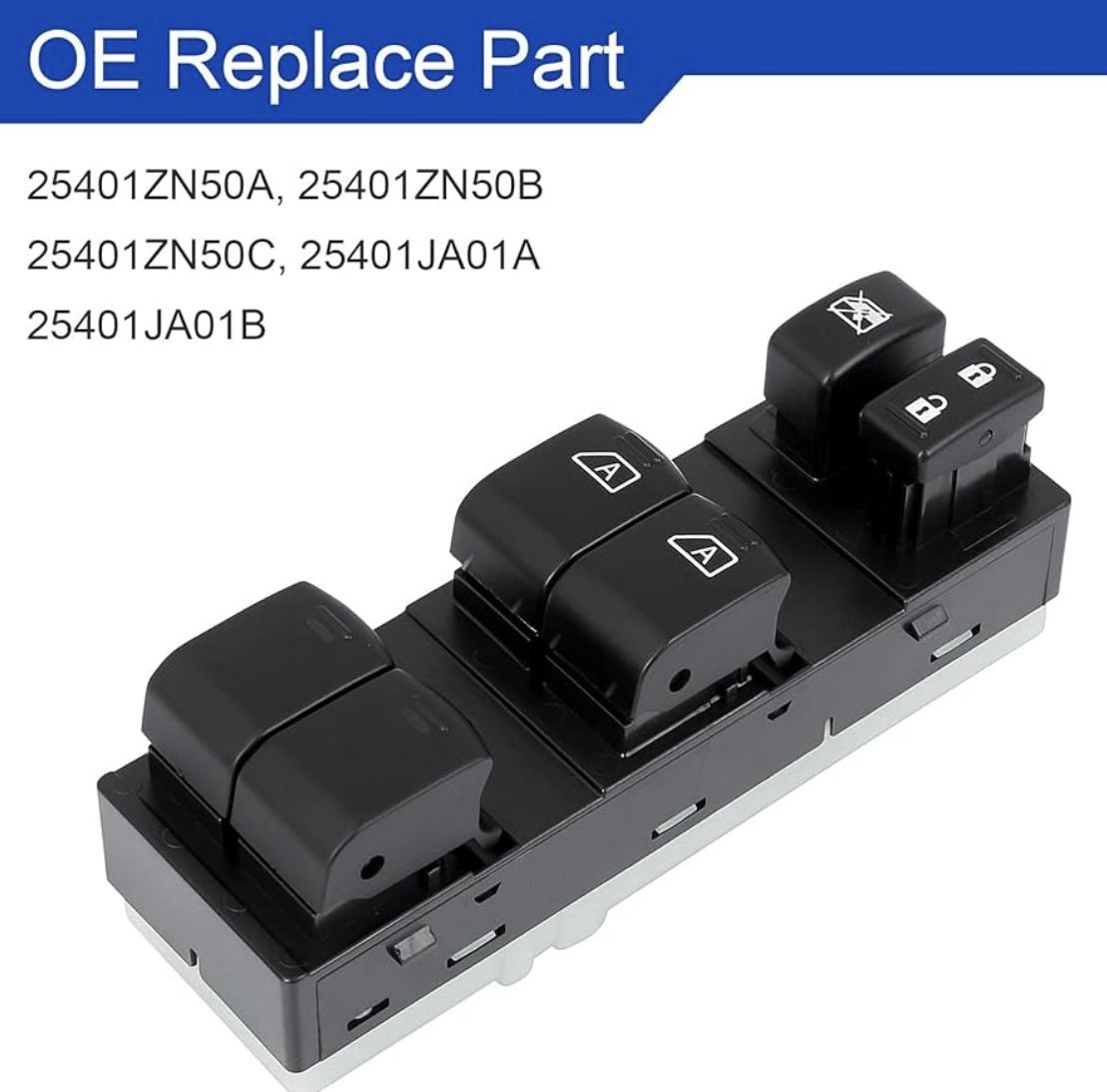 Power Window Master Switch Compatible with 2007 2008 2009 2010 2011 2012 Nissan Altima Replace OE# 2