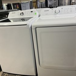 SAMSUNG TOP LOAD WASHER AND ELECTRIC DRYER 
