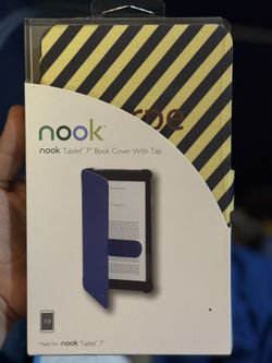 Barnes & Noble Nook Book Cover With Tab For Tablet 7” Striped Carpe Diem