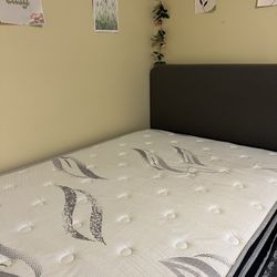 Full Bed Frame with Headboard and Mattress