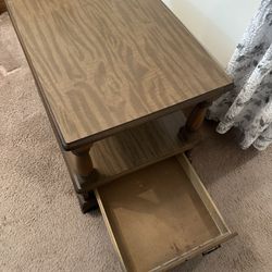 Antique Side Table with pull out shelf -Must go this week