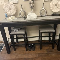 Elevations Counter Table With Two Leah Gray Counter Stool 