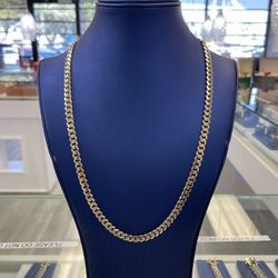 Chain Cubanlink 7 Mm By 24 Inch 14k Gold 