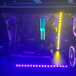 Pc With Keyboard Mouse And Headset 